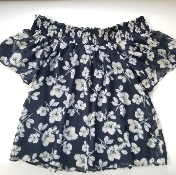 Brio Off-The-Shoulder Top, Blue - Picture 2 of 8